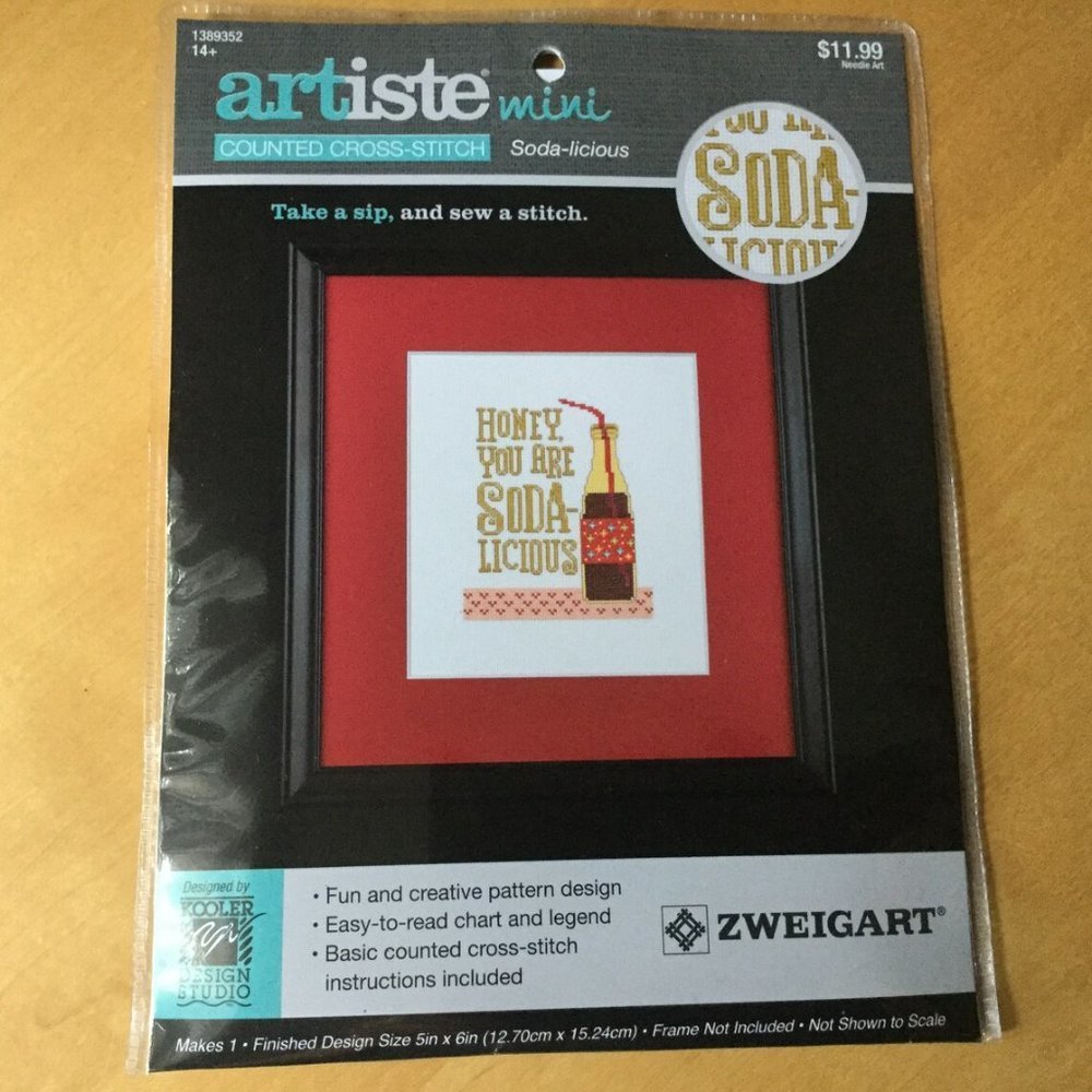 🧵 NEW Soda-licious mini cross stitch kit